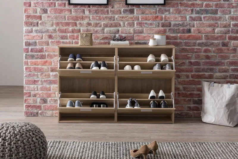 Metia Skoskåp 120x24 cm - Trä/natur - Förvaring - Skåp - Förvaringsskåp