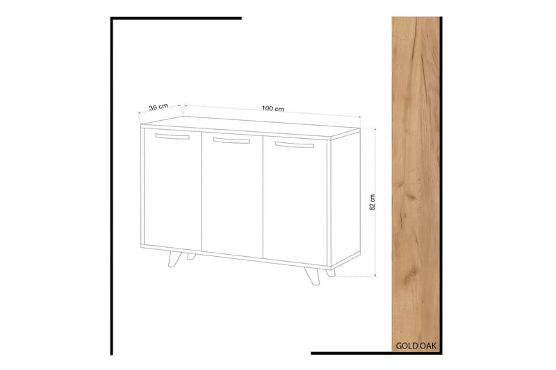 Mod Skänk i Trä - Vit|Brun - Förvaring - Förvaringsmöbler - Sideboard & skänk