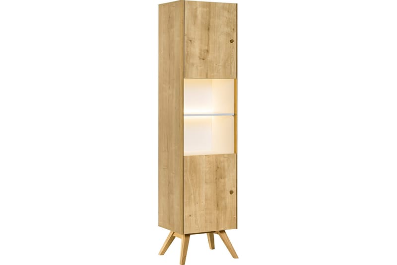 Nature Vitrinskåp 40 cm djup 50,5 cm bred 207,5 cm hög Trä Ek Glas - Natur - Förvaring - Skåp - Vitrinskåp