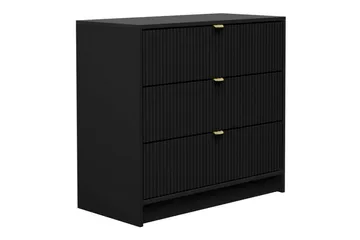 Novaj Hög byrå 80x40x75 cm i Trä med Förvaringslådor - Svart - Förvaring - Skåp - Förvaringsskåp