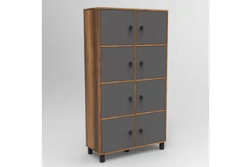 Numandro Highboard 40x96 cm - Teak/Antracit - Förvaring - Skåp - Förvaringsskåp