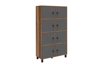 Numandro Highboard 40x96 cm - Teak/Antracit - Förvaring - Skåp - Förvaringsskåp