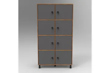 Numandro Highboard 40x96 cm - Teak/Antracit - Förvaring - Skåp - Förvaringsskåp