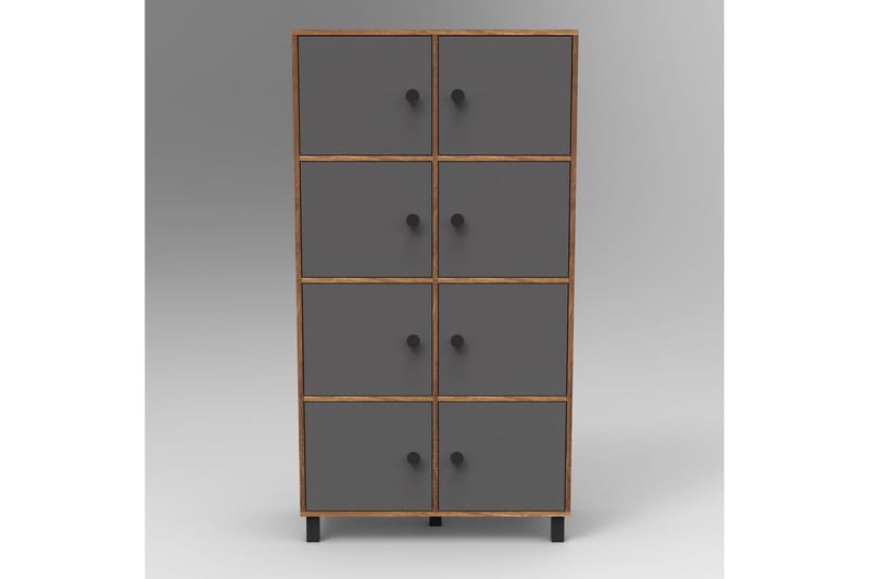 Numandro Highboard 40x96 cm - Teak/Antracit - Förvaring - Skåp - Förvaringsskåp