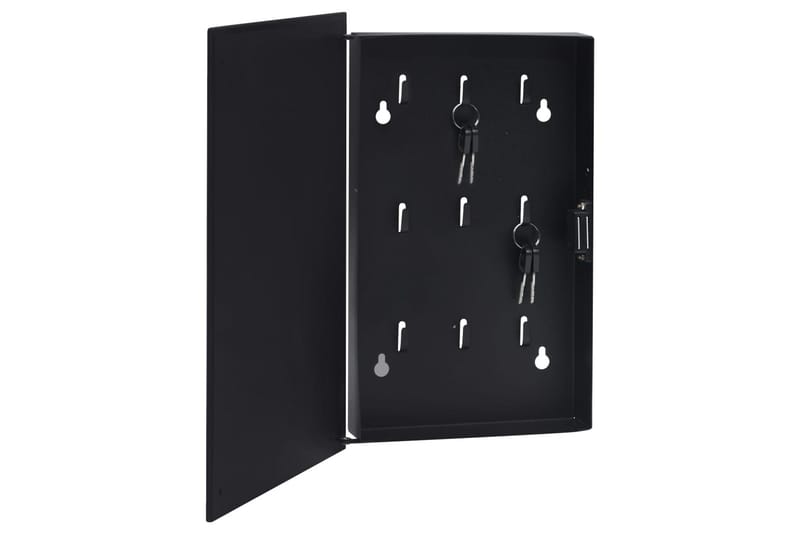 Nyckelskåp med magnetisk tavla svart 30x20x5,5 cm - Svart - Nyckelskåp - Förvaringsskåp