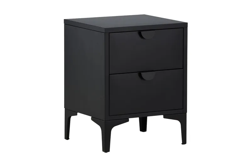 Piring Skåpsbyrå med två lådor 45x40x52 cm, Svart