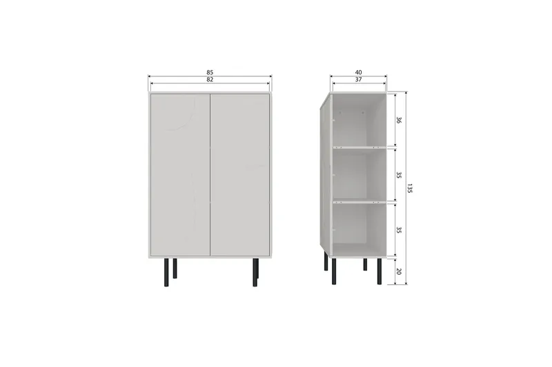 Popinder Highboard - Beige - Förvaring - Skåp - Förvaringsskåp
