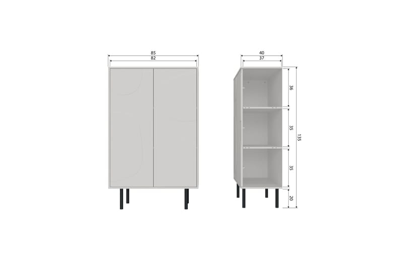 Popinder Highboard - Beige - Förvaring - Skåp - Förvaringsskåp
