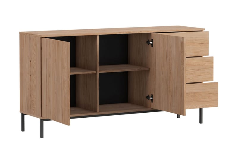 Querty Skåpsbyrå 150x80x41 cm - Natur/Svart - Förvaring - Skåp - Förvaringsskåp