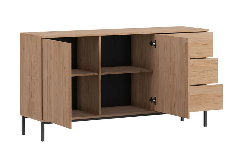 Querty Skåpsbyrå 150x80x41 cm - Vit/Svart - Förvaring - Skåp - Förvaringsskåp