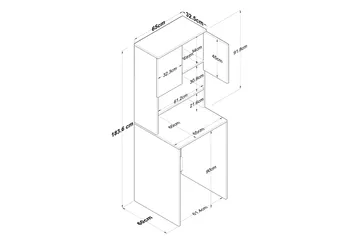 Ramdev Highboard - Valnöt/Antracit - Förvaring - Skåp - Förvaringsskåp