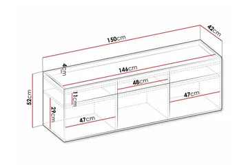 Rathmore Highboard NO_BRAND Ljusgrå - Förvaring - Skåp - Förvaringsskåp