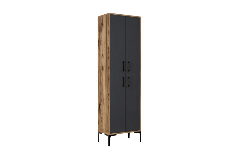 Retzow Highboard 60x35 cm, Mörkbrun/Antracit