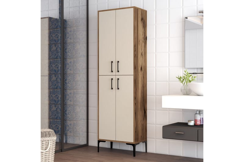 Retzow Highboard 60x35 cm - Mörkbrun/Beige - Förvaring - Skåp - Förvaringsskåp