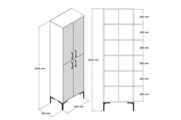 Retzow Highboard 60x35 cm - Mörkbrun/Svart - Förvaring - Skåp - Förvaringsskåp