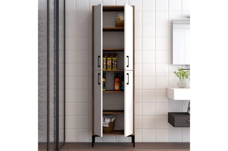 Retzow Highboard 60x35 cm - Mörkbrun/Vit - Förvaring - Skåp - Förvaringsskåp