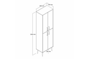 Retzow Highboard - Guld/Vit - Förvaring - Skåp - Förvaringsskåp