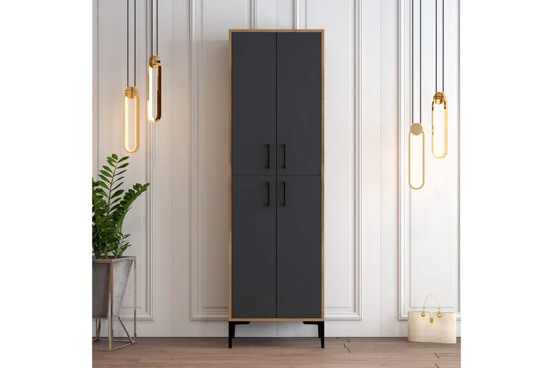 Retzow Skoskåp 60x35 cm - Mörkbrun/Antracit - Förvaring - Skåp - Förvaringsskåp