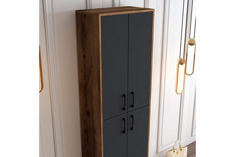 Retzow Skoskåp 60x35 cm - Mörkbrun/Antracit - Förvaring - Skåp - Förvaringsskåp