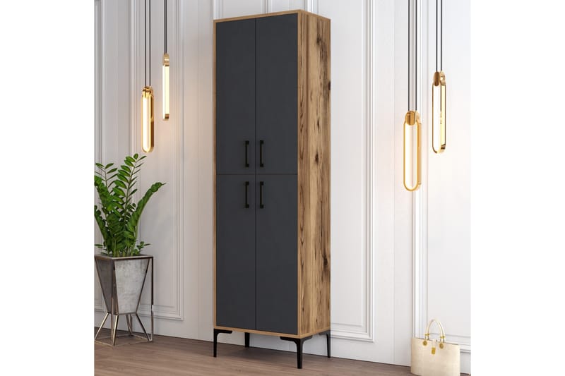 Retzow Skoskåp 60x35 cm - Mörkbrun/Antracit - Förvaring - Skåp - Förvaringsskåp