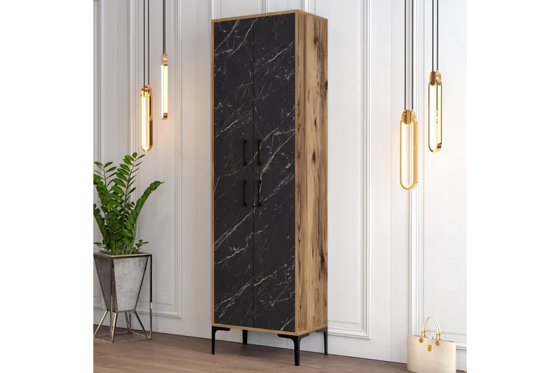 Retzow Skoskåp 60x35 cm - Svart/Mörkbrun - Förvaring - Skåp - Förvaringsskåp