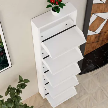 Rylanis Skoskåp 50x169 cm - Vit - Förvaring - Skåp - Förvaringsskåp