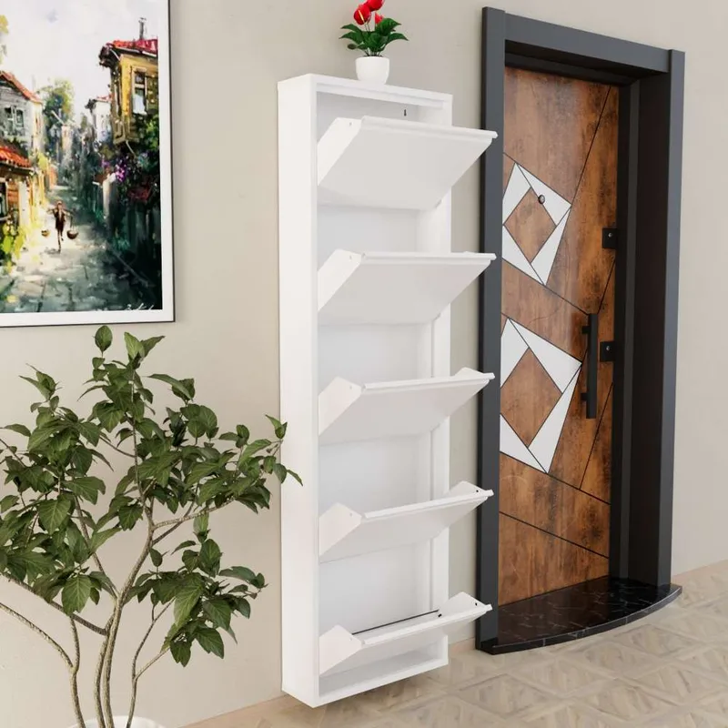 Rylanis Skoskåp 50x169 cm - Vit - Förvaring - Skåp - Förvaringsskåp