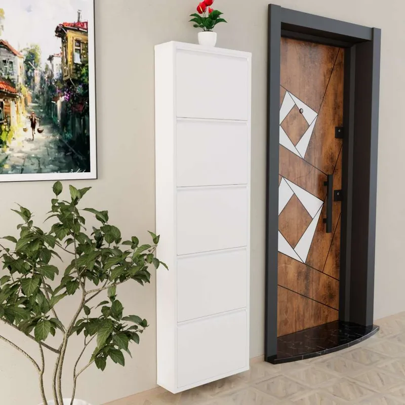 Rylanis Skoskåp 50x169 cm - Vit - Förvaring - Skåp - Förvaringsskåp