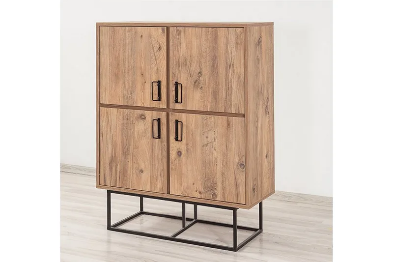 Sapphira Förvaringsskåp 4 Dörrar - Trä/Svart - Förvaring - Skåp - Förvaringsskåp