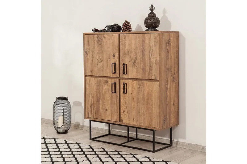 Sapphira Förvaringsskåp 4 Dörrar - Trä/Svart - Förvaring - Skåp - Förvaringsskåp