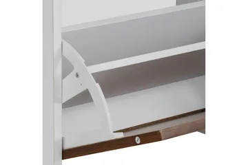 Shellake Skoskåp 92x25 cm - Vit/Natur - Förvaring - Skåp - Förvaringsskåp