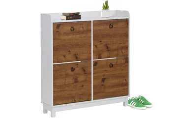 Shellake Skoskåp 92x25 cm - Vit/Natur - Förvaring - Skåp - Förvaringsskåp