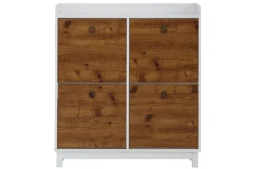 Shellake Skoskåp 92x25 cm - Vit/Natur - Förvaring - Skåp - Förvaringsskåp