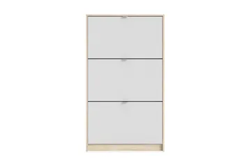 Shoey Skoskåp 3 Fack - Trä/natur/Vit - Förvaring - Skåp - Förvaringsskåp