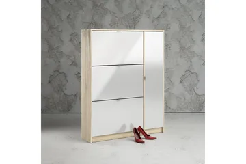 Shoey Skoskåp 3 Fack - Trä/natur/Vit - Förvaring - Skåp - Förvaringsskåp