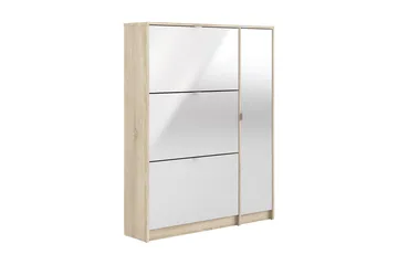 Shoey Skoskåp 3 Fack - Trä/natur/Vit - Förvaring - Skåp - Förvaringsskåp