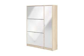 Shoey Skoskåp 3 Fack - Trä/natur/Vit - Förvaring - Skåp - Förvaringsskåp