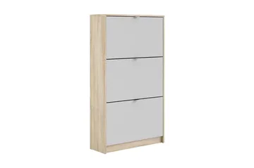 Shoey Skoskåp 3 Fack - Trä/natur/Vit - Förvaring - Skåp - Förvaringsskåp