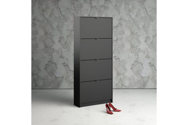 Shoey Skoskåp 4 Fack - Svart - Förvaring - Skåp - Förvaringsskåp