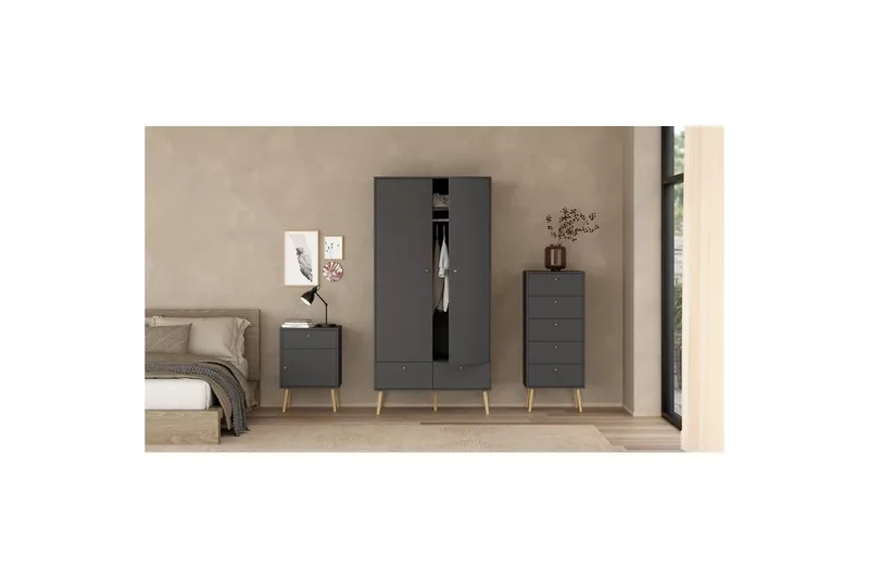 Shoey Skoskåp 4 Fack - Svart - Förvaring - Skåp - Förvaringsskåp