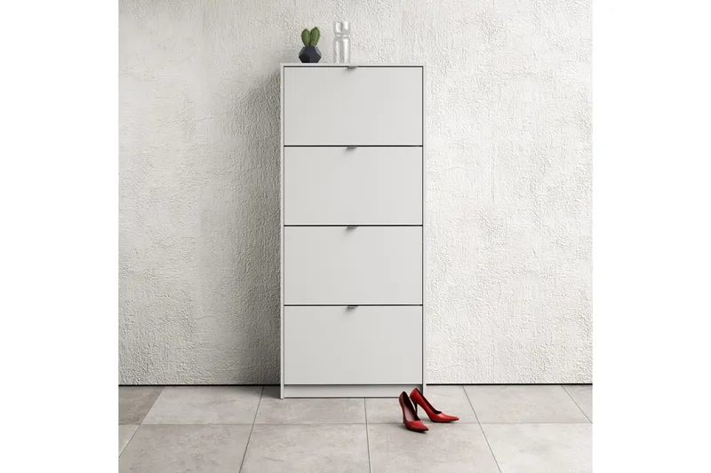 Shoey Skoskåp 4 Fack - Vit - Förvaring - Skåp - Förvaringsskåp