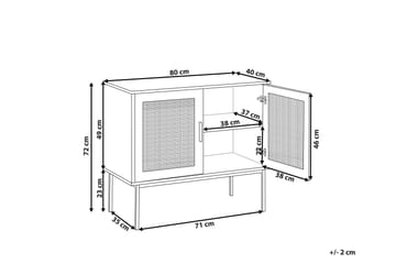 Skåp 2 dörrar rotting ljusbrun PASCO - Trä/natur - Förvaring - Skåp - Förvaringsskåp