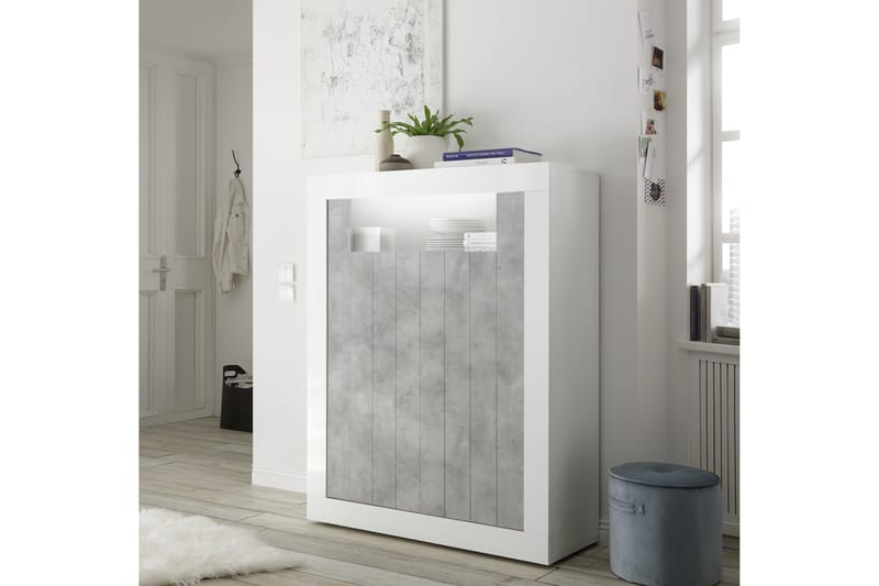 Skåp Calpino 110 cm - Vit|Grå - Förvaring - Skåp - Förvaringsskåp