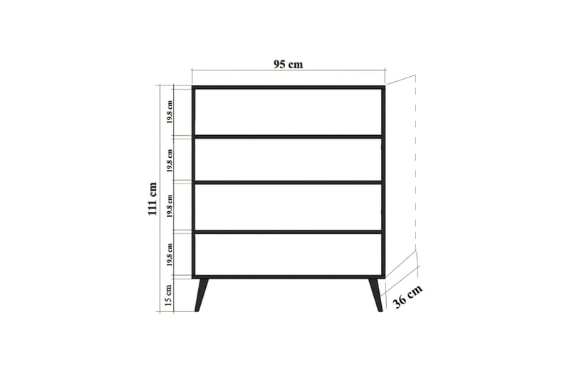 Skåp Dirk 95 cm Trädsilhuett - Förvaring - Skåp - Förvaringsskåp