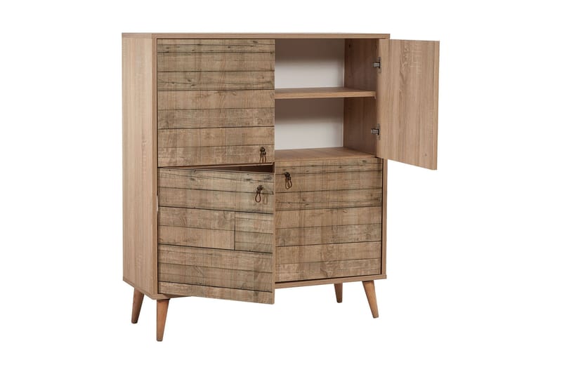 Skåp Dirk 95 cm Träpanel - Brun - Förvaring - Skåp - Förvaringsskåp