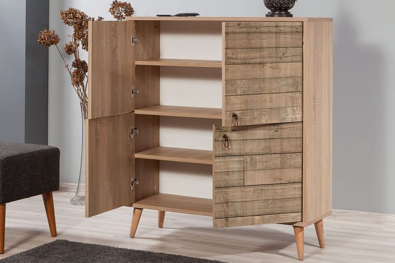 Skåp Dirk 95 cm Träpanel - Brun - Förvaring - Skåp - Förvaringsskåp