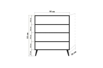 Skåp Dirk 95 cm Träpanel - Brun - Förvaring - Skåp - Förvaringsskåp