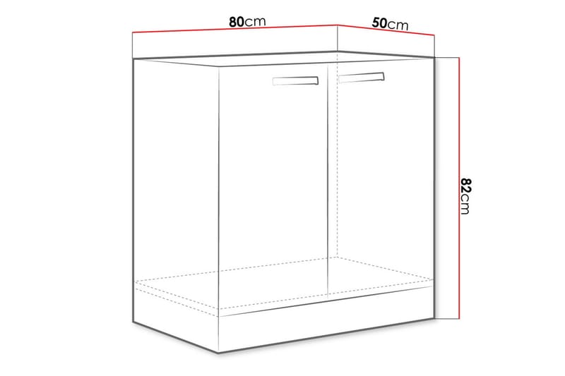 Skåp för tvättmaskin Grey 80x50x82 cm - Grå - Förvaringsskåp