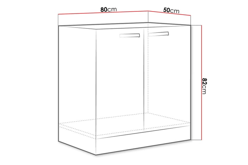 Skåp för tvättmaskin Karmen 80x52x82 cm - Beige/Grå - Förvaringsskåp