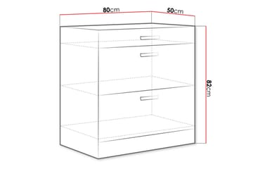 Skåp med dörrar Bianco 80x52x82 cm - Grå/Vit Högglans - Förvaring - Skåp - Förvaringsskåp